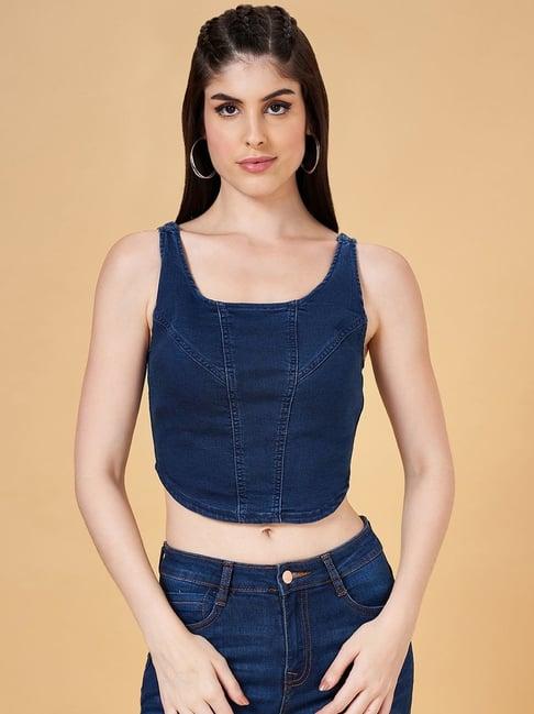 sf jeans by pantaloons navy regular fit top