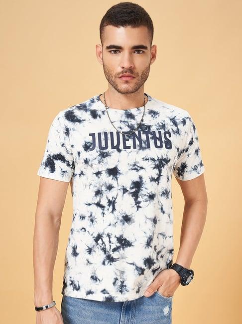 sf jeans by pantaloons off white cotton slim fit printed t-shirt