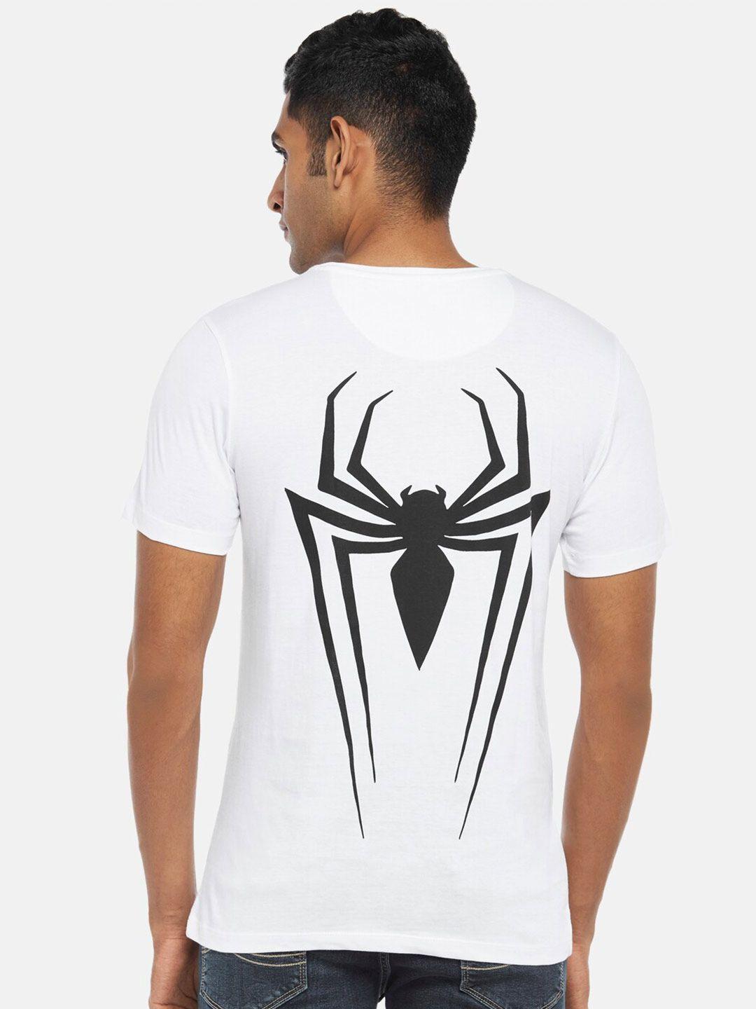 sf jeans by pantaloons spider-man graphic printed slim fit cotton t-shirt