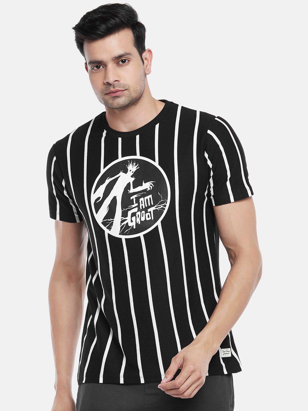 sf jeans by pantaloons vertical striped slim fit cotton t-shirt