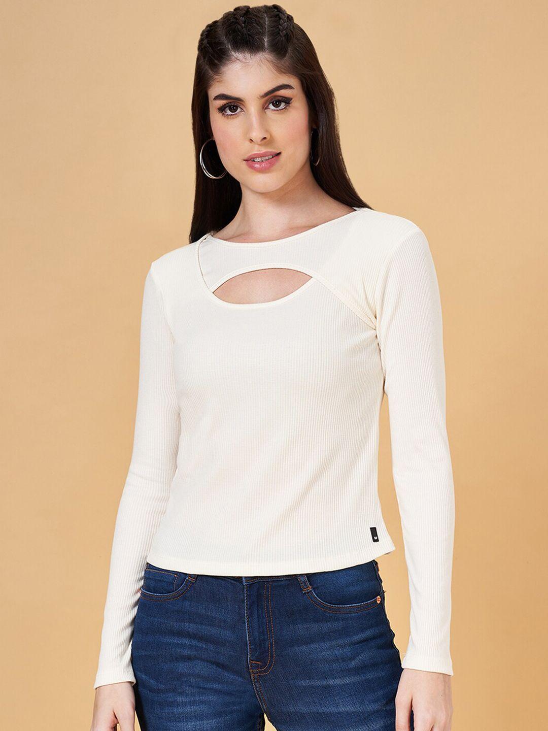 sf jeans by pantaloons women white t-shirt