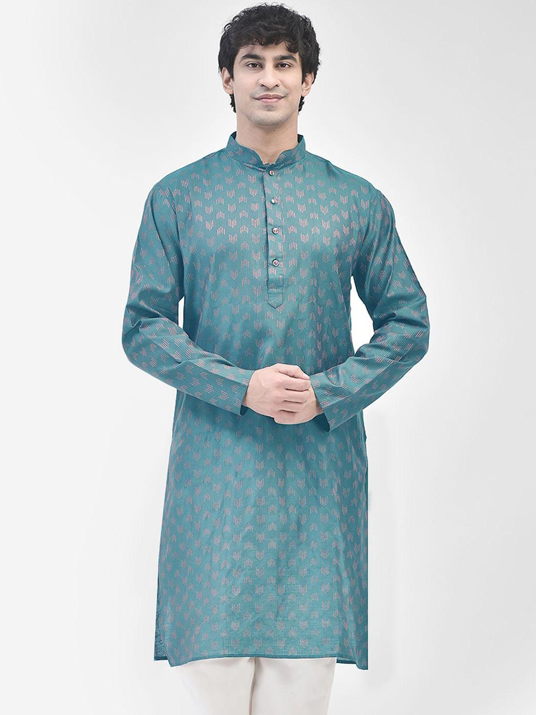 sg leman ethnic motifs embroidered mandarin collar cotton straight kurta