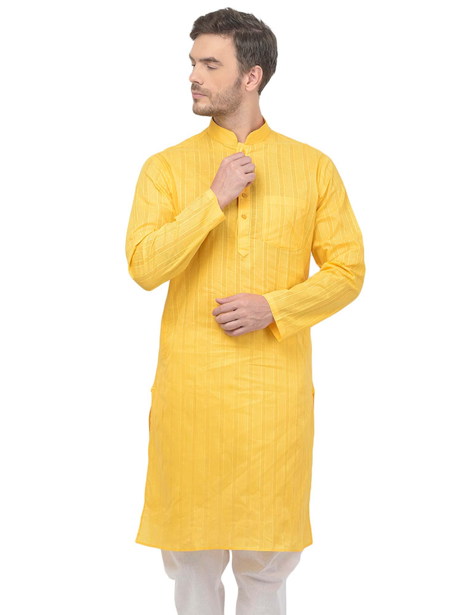 sg leman yellow solid short kurtas