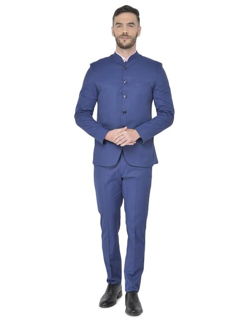 sg rajasahab blue regular fit two piece suit