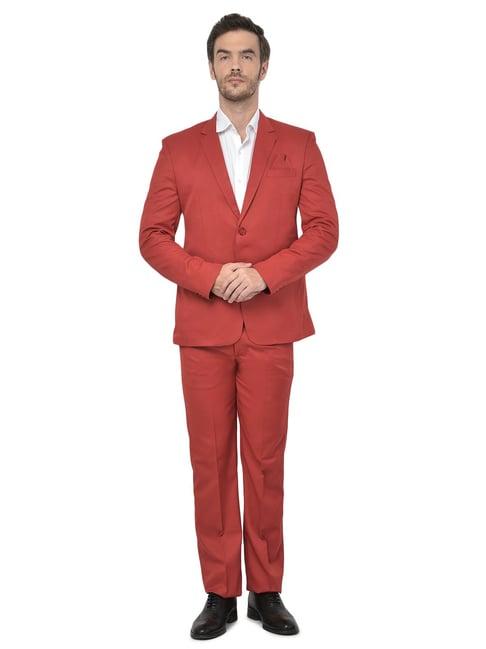sg rajasahab red notch lapel 2-piece suit