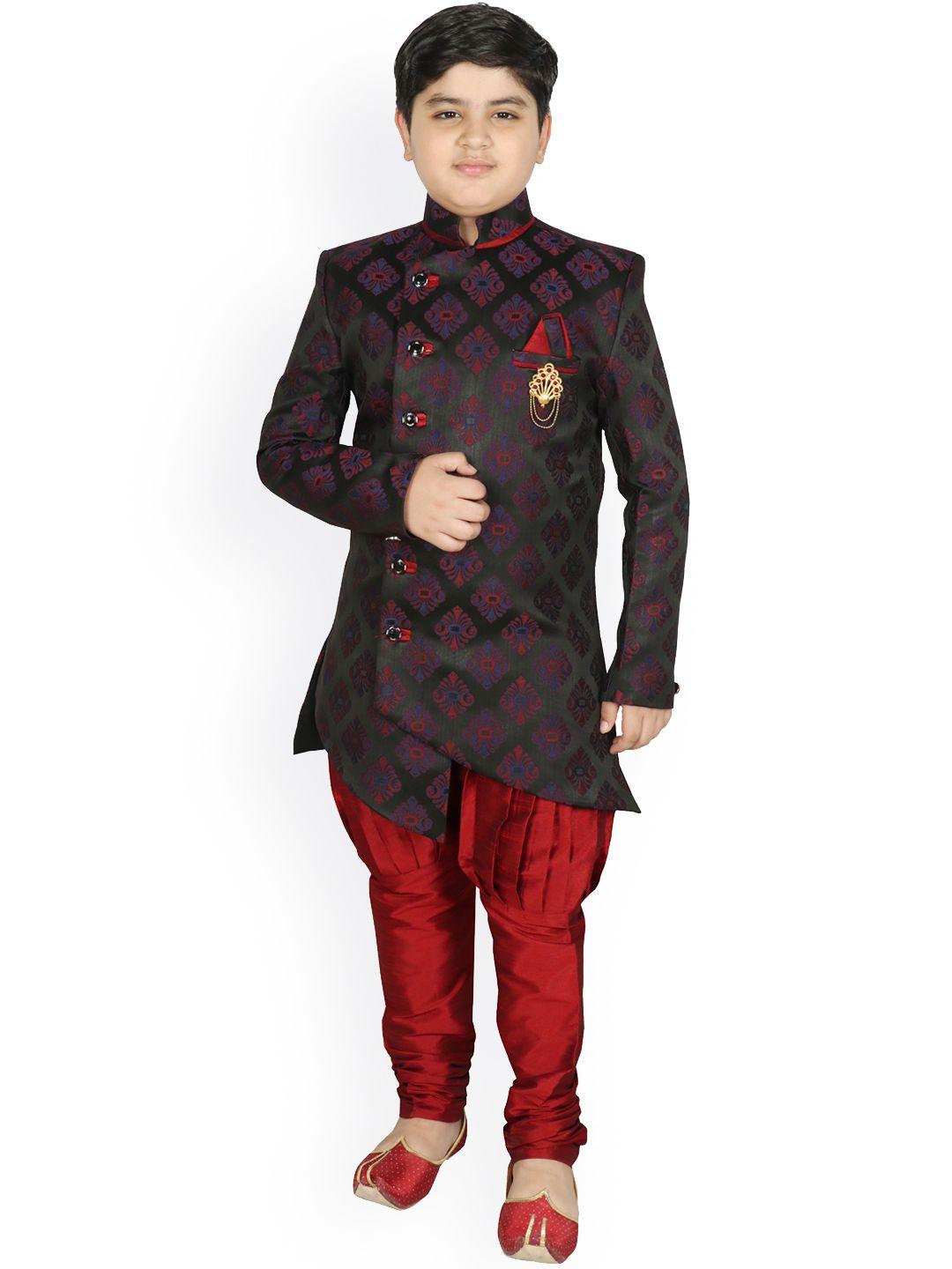 sg yuvraj boys maroon sherwani set