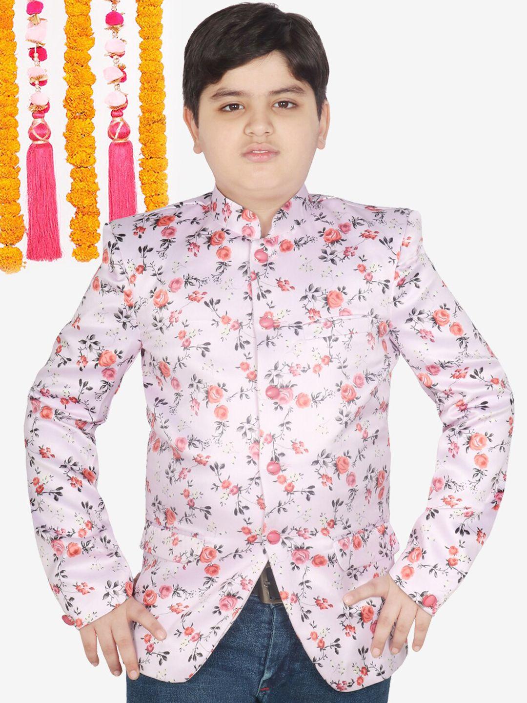 sg yuvraj boys printed single-breasted regular fit blazer