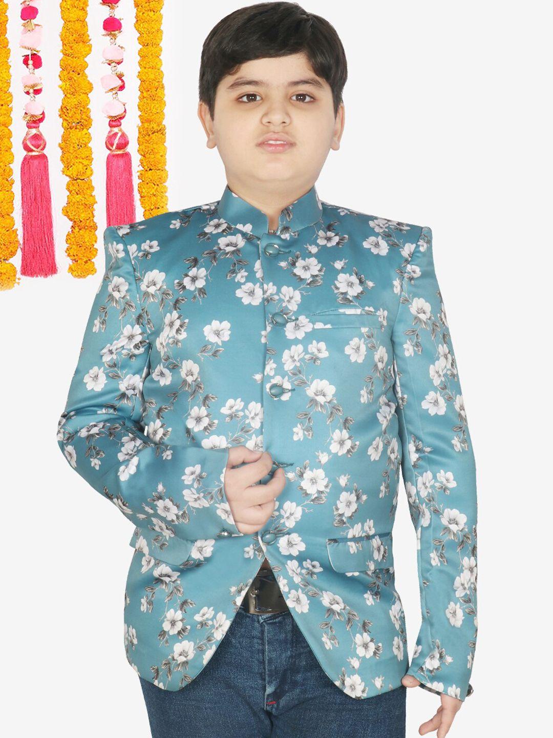 sg yuvraj boys printed single-breasted regular fit blazer