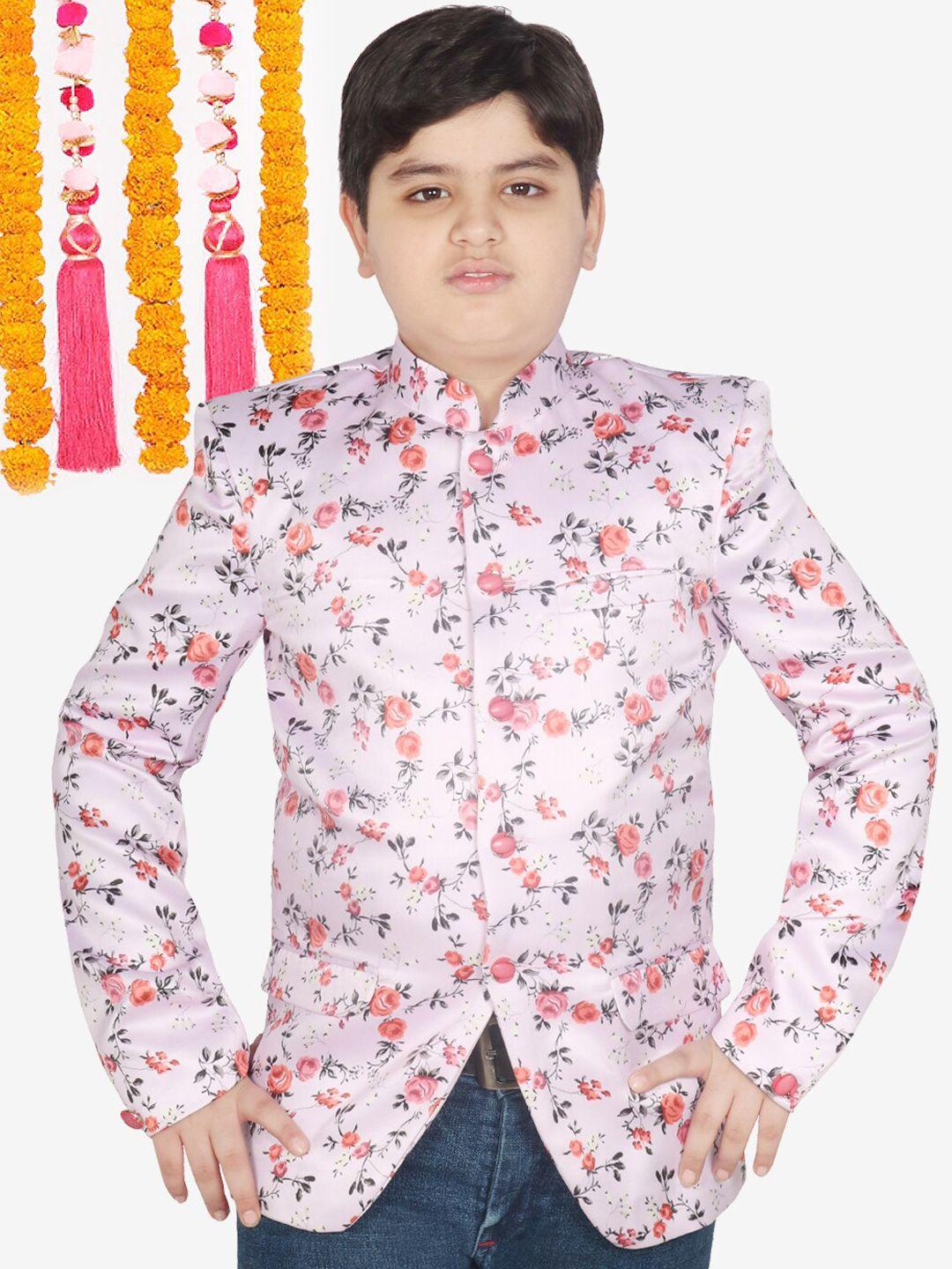 sg yuvraj boys printed single-breasted regular fit blazer