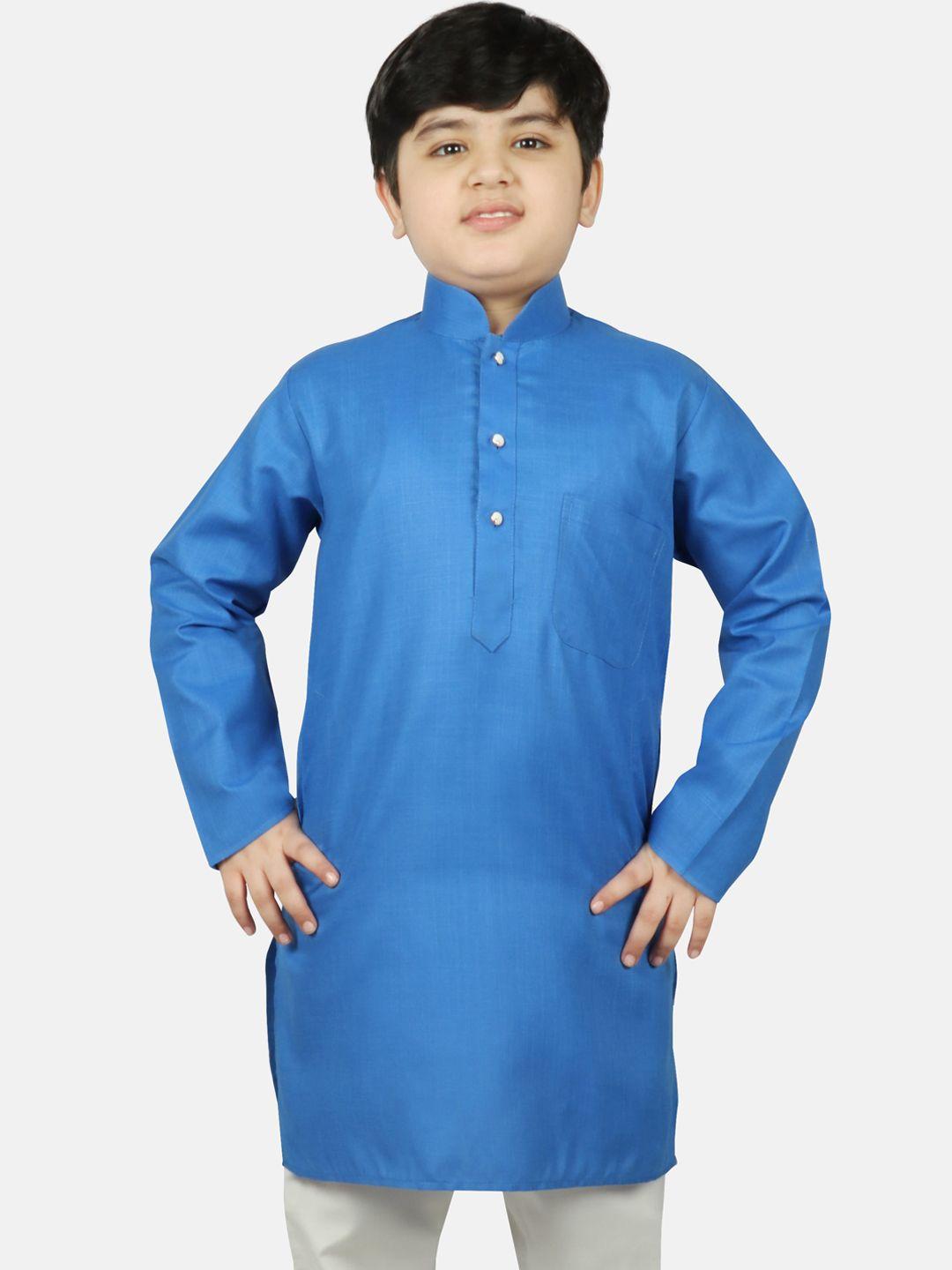 sg yuvraj boys turquoise blue raw silk raw silk kurta