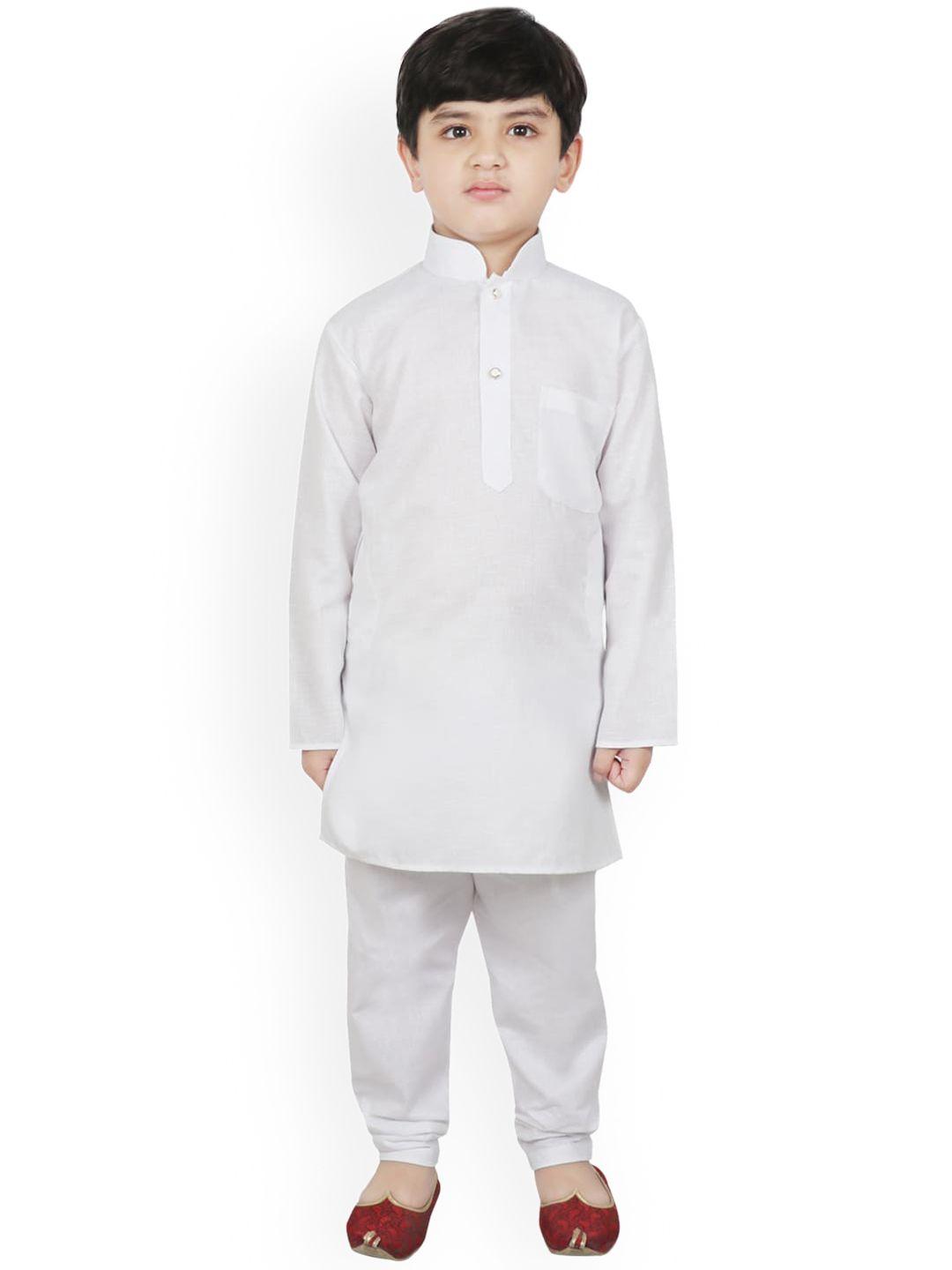sg yuvraj boys white kurta with pyjamas