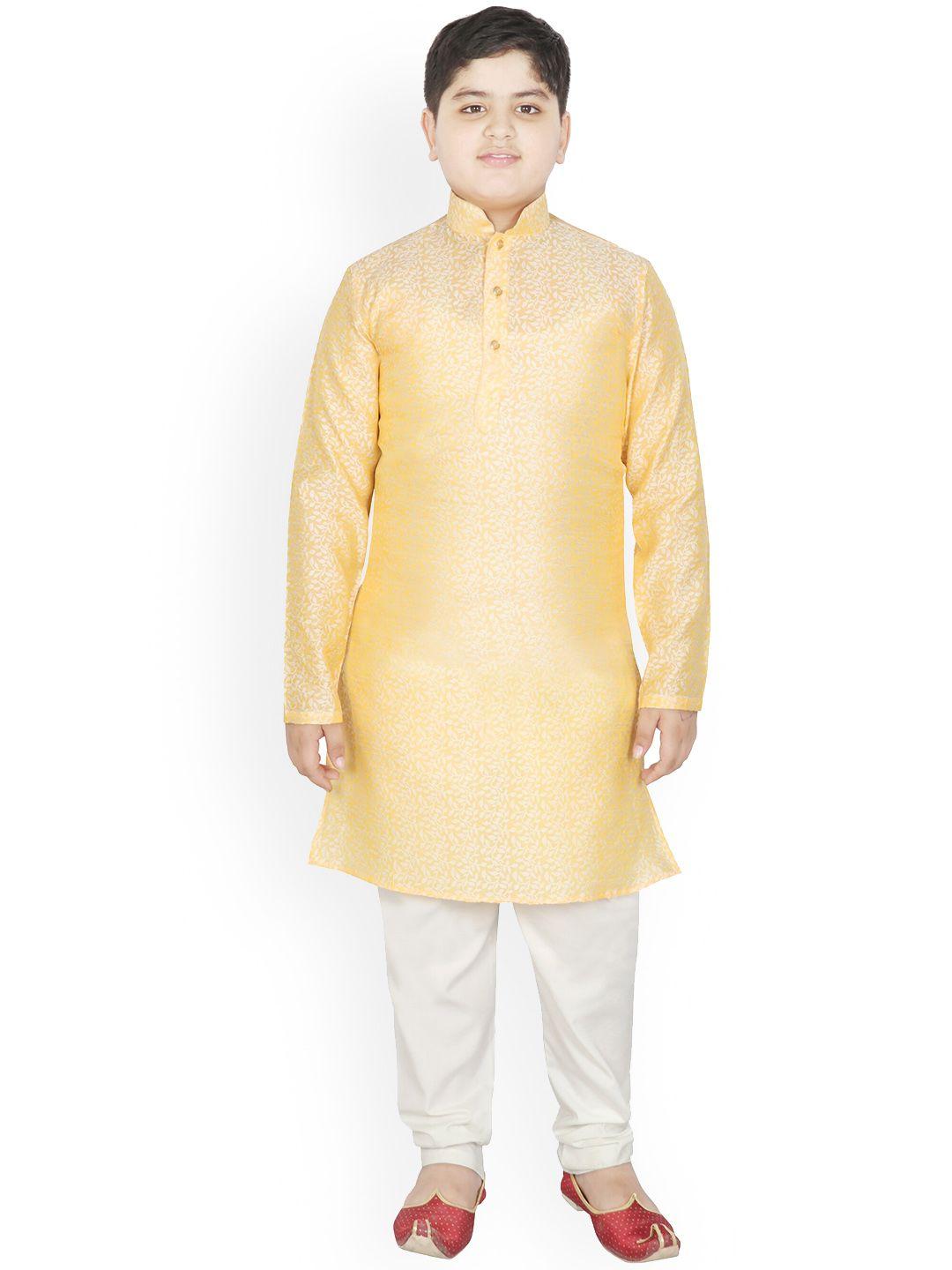 sg yuvraj boys woven design regular kurta with pyjamas