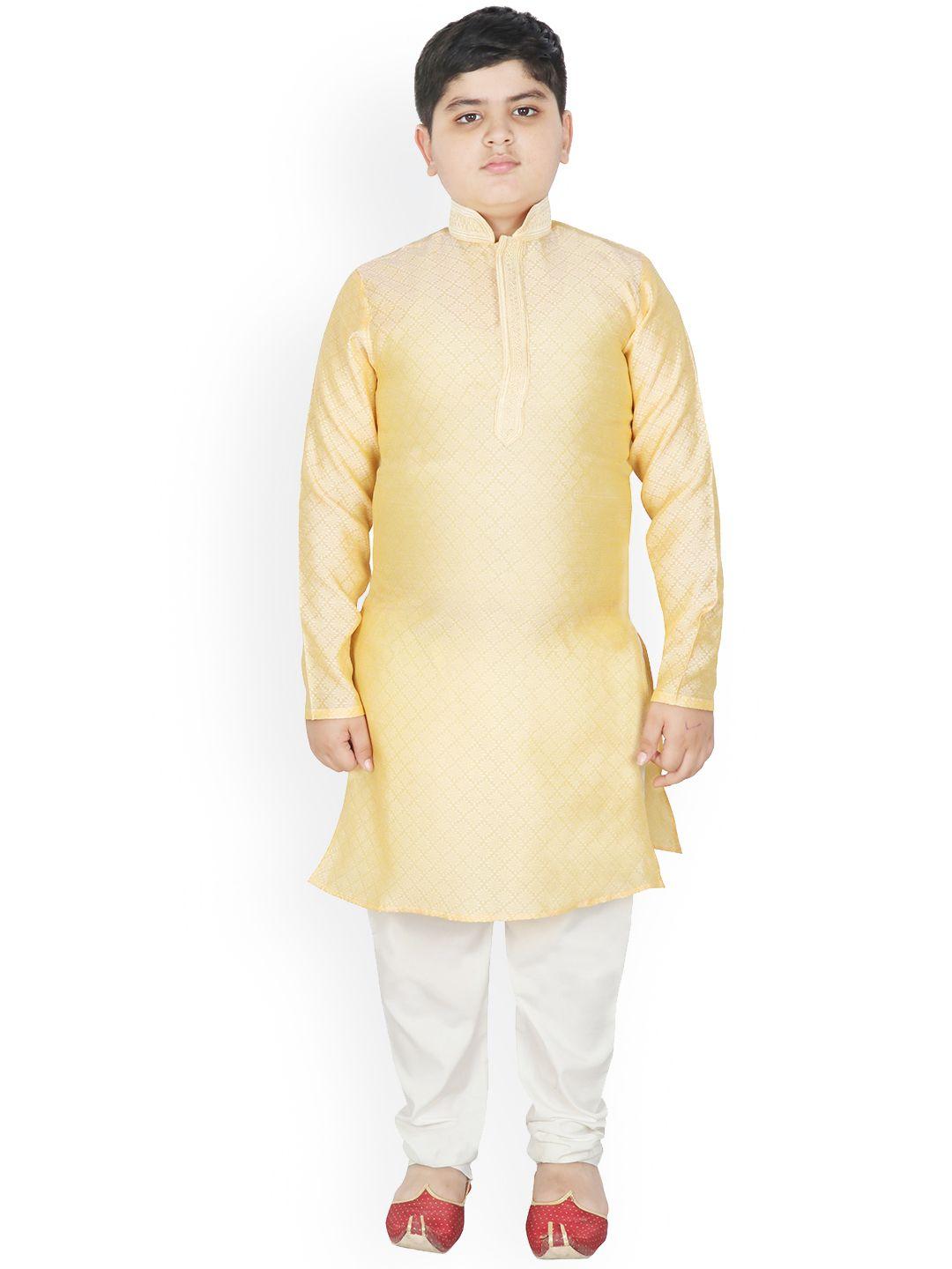 sg yuvraj boys woven design regular kurta with pyjamas