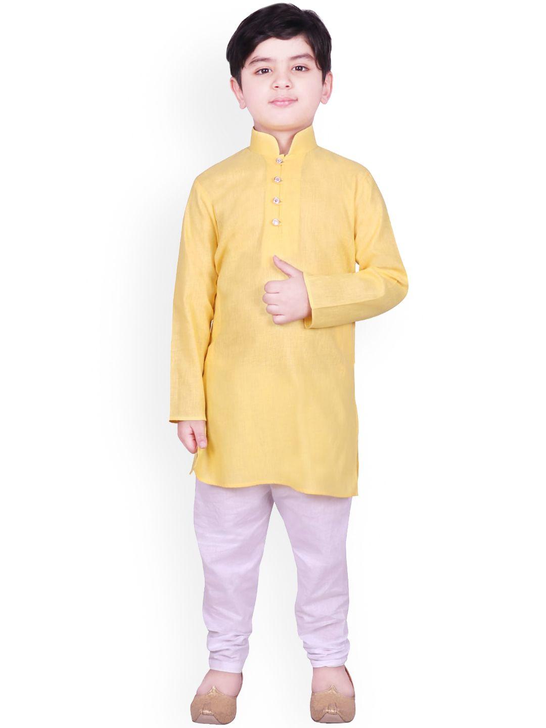 sg yuvraj boys yellow kurta with pyjamas