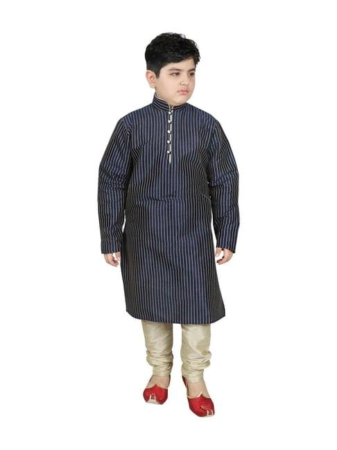 sg yuvraj kids navy regular fit kurta set