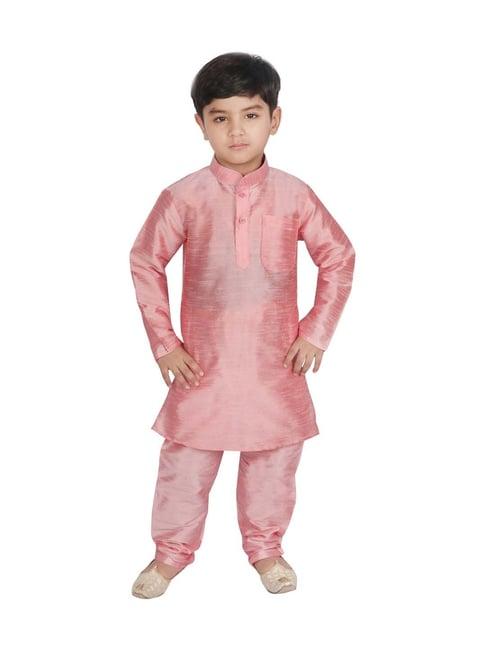 sg yuvraj kids pink full sleeves kurta set