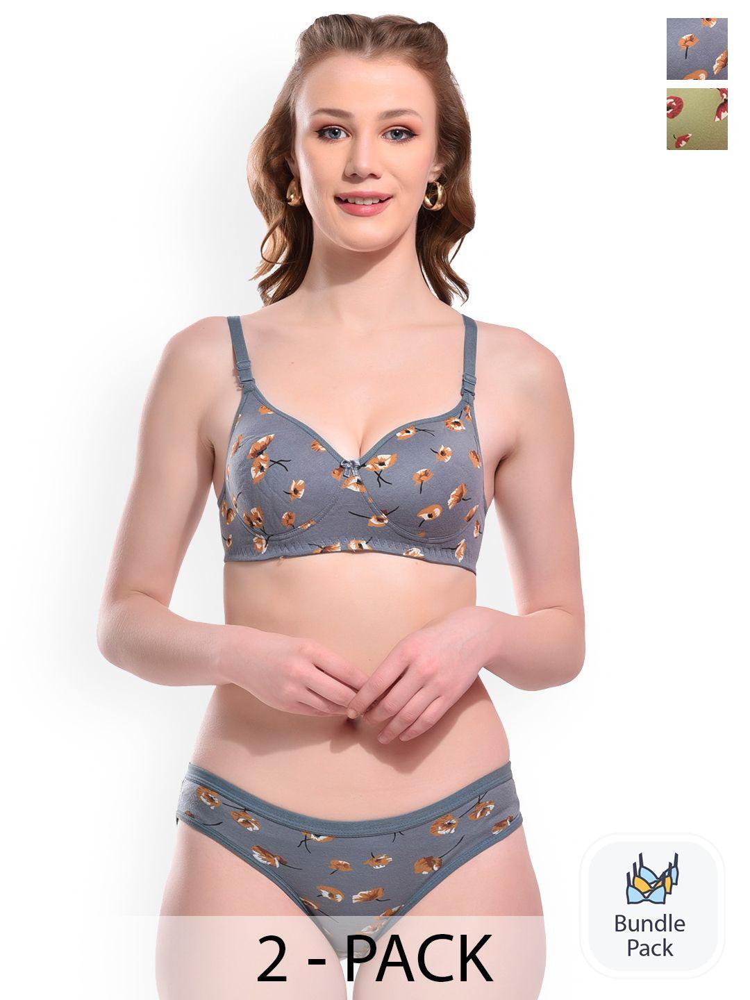 sgc sweden pack of 2 printed lingerie set