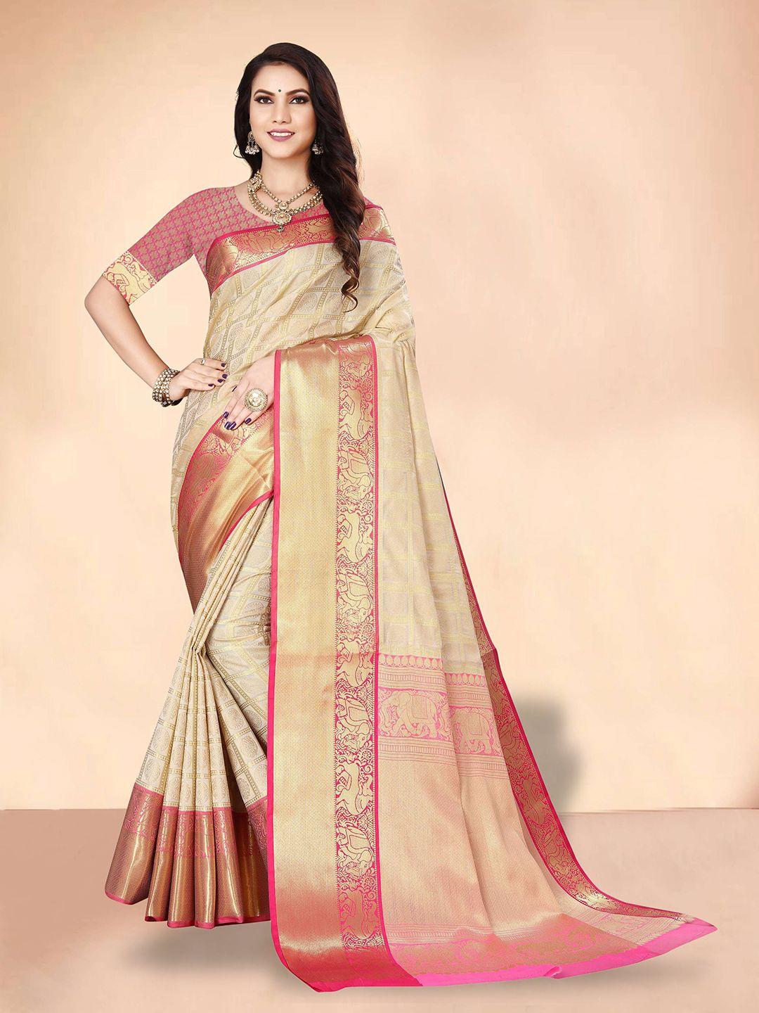 sgf11 ethnic motifs woven design zari pure silk kanjeevaram saree