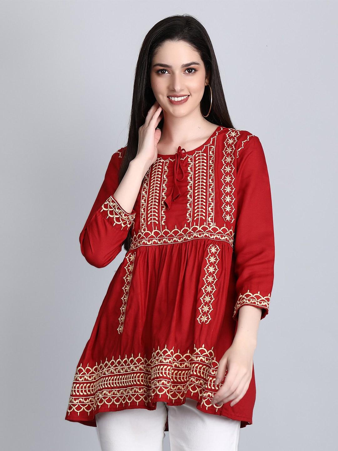 sgrf red embroidered top