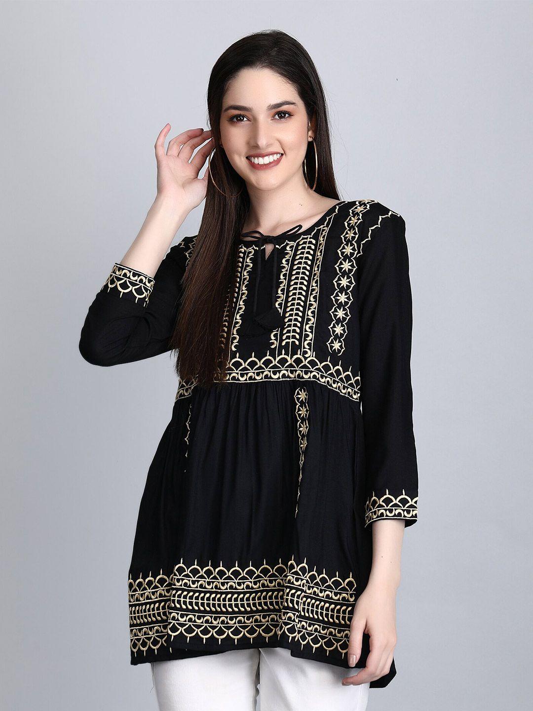 sgrf black embroidered top