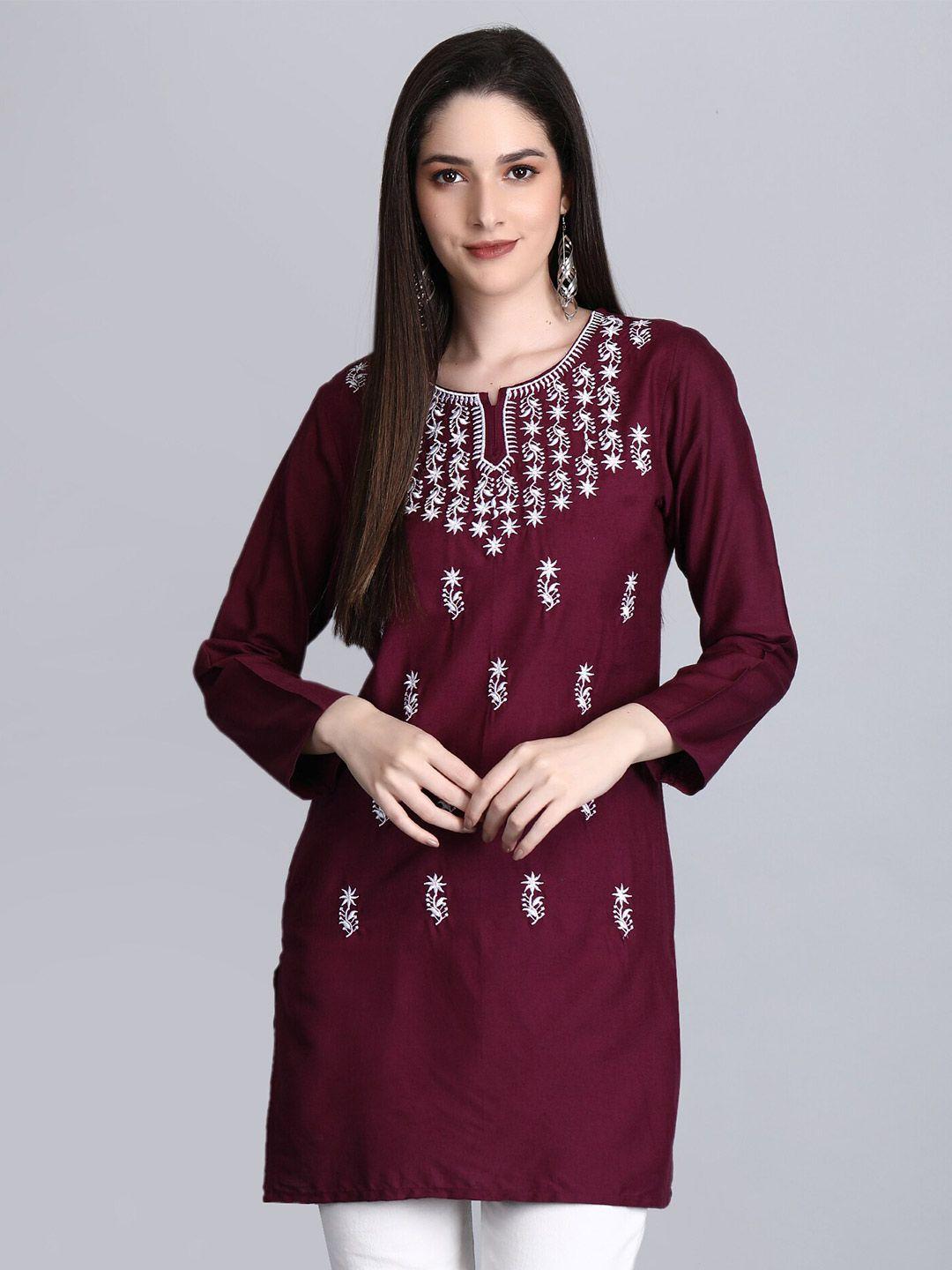 sgrf maroon embroidered top