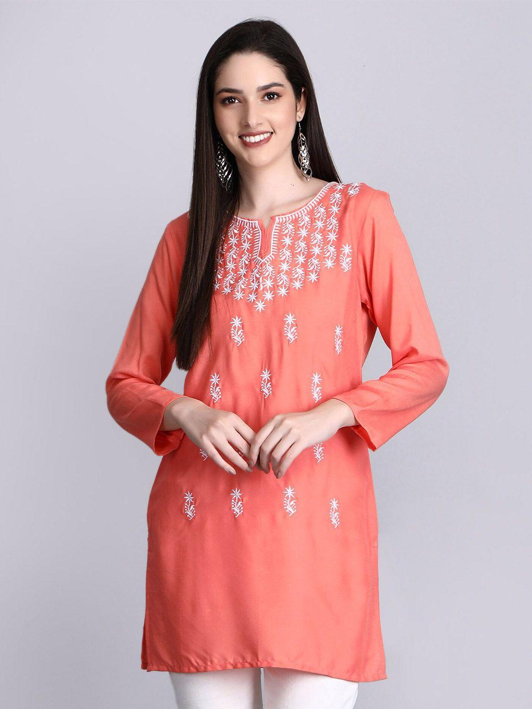 sgrf peach-coloured embroidered top