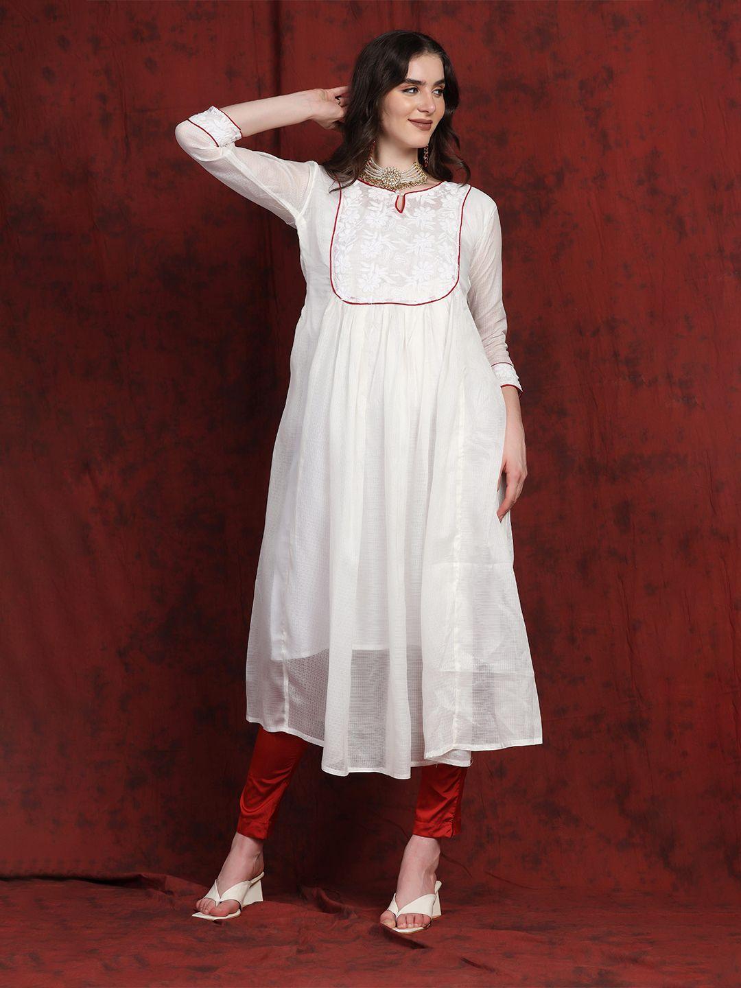 shades embroidered empire anarkali kurta