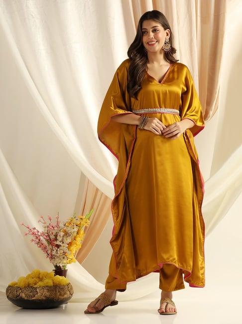 shades of faashion gold straight kaftan kurta