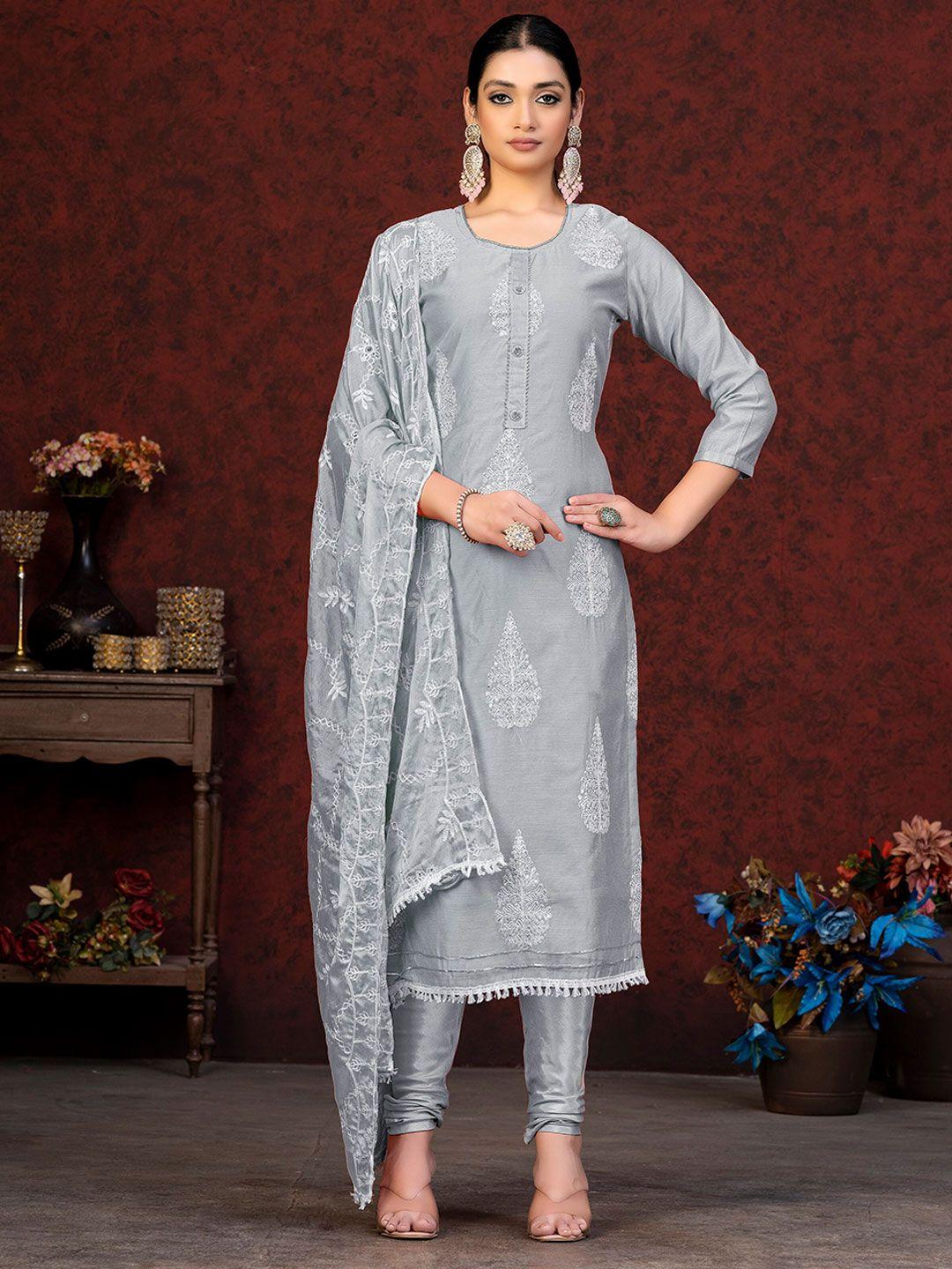 shadow & saining embroidered unstitched dress material
