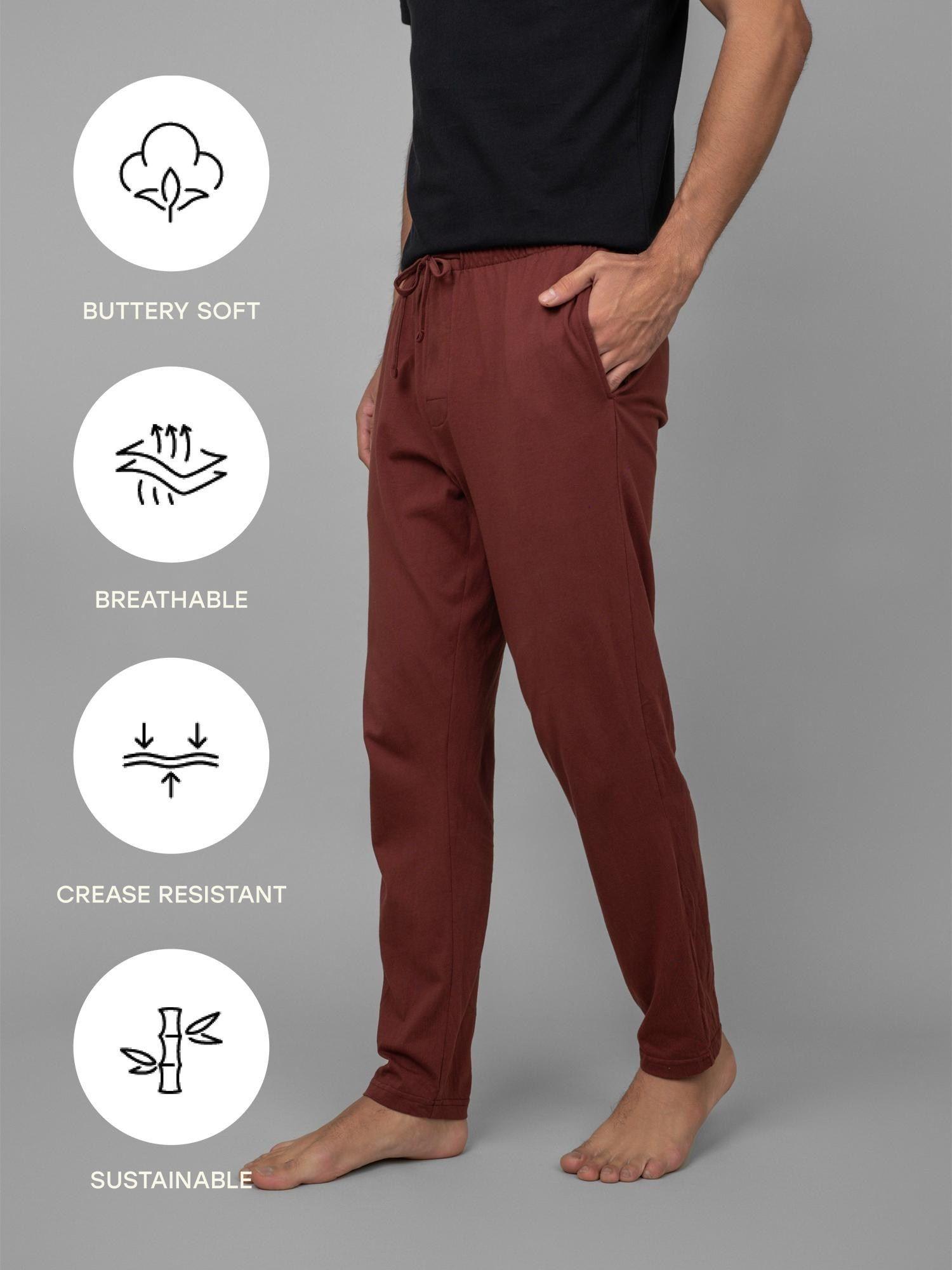 shadow maroon mens lounge pyjama