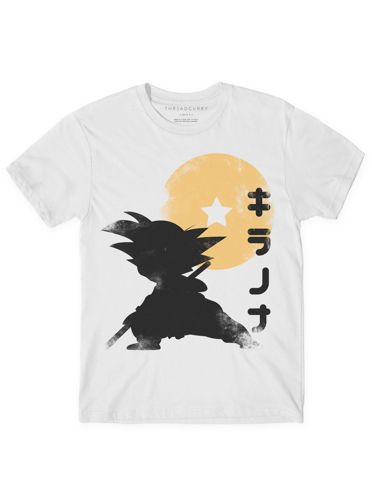 shadow of the warrior boys graphic printed t-shirt - white