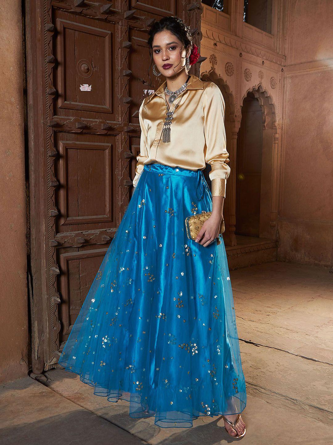 shae by sassafras sequinned embellished ready to wear lehenga & blouse