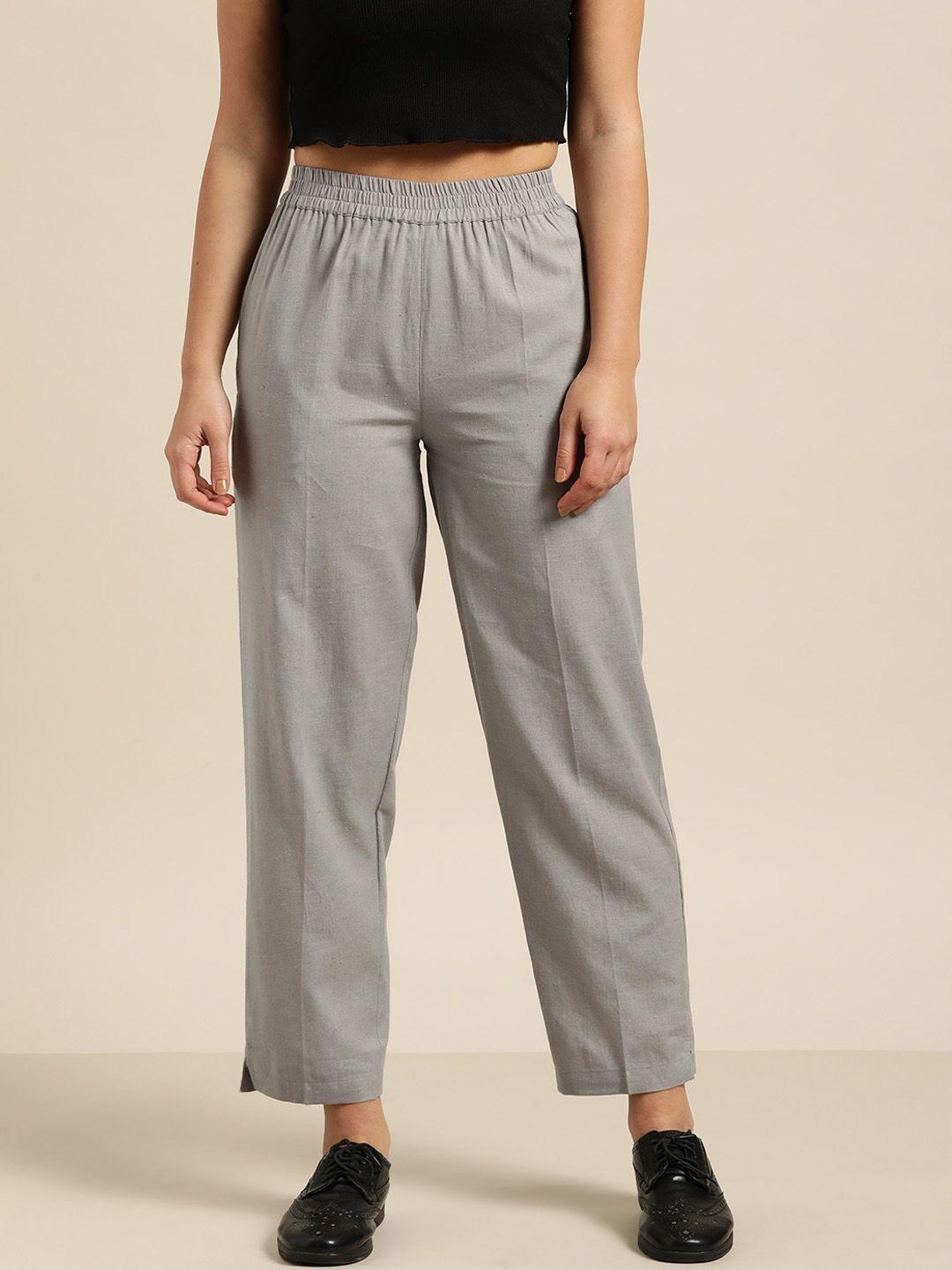 shae by sassafras women grey straight fit trousers