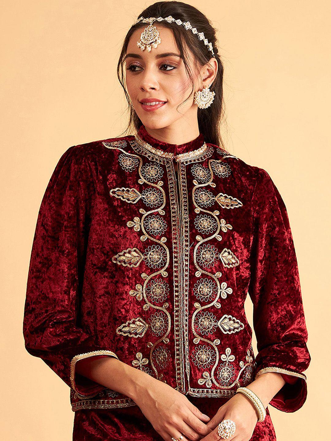 shae by sassafras crop tailored jacket with embroidered