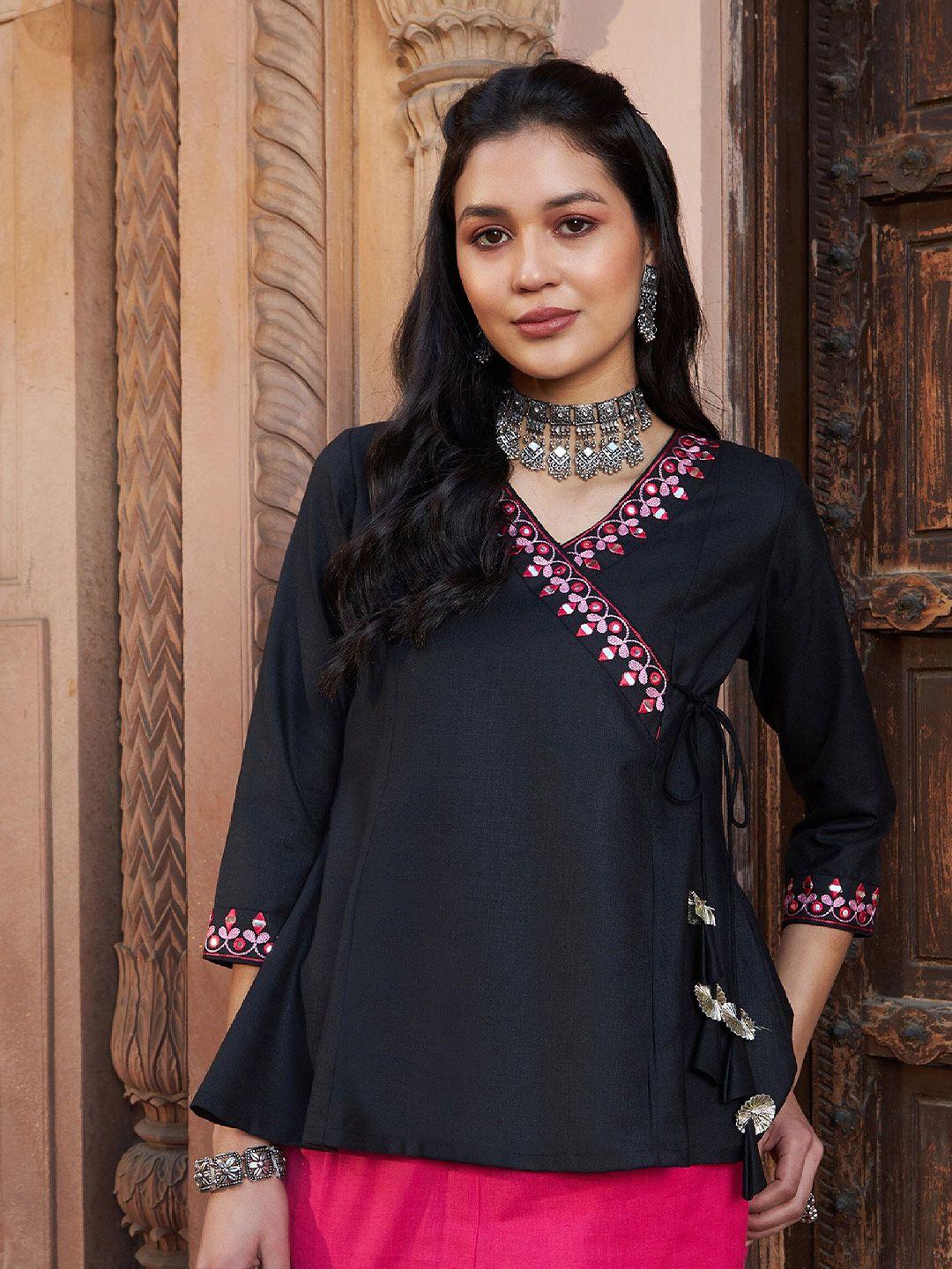 shae by sassafras embroidered angrakha top