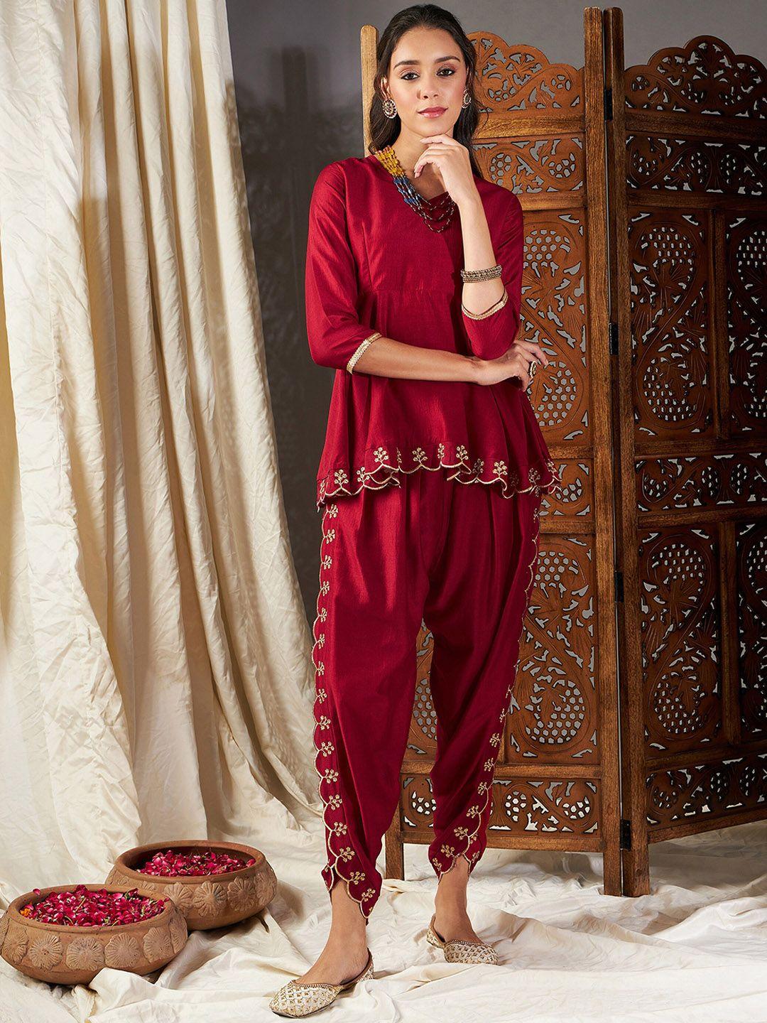 shae by sassafras embroidered top with dhoti pants