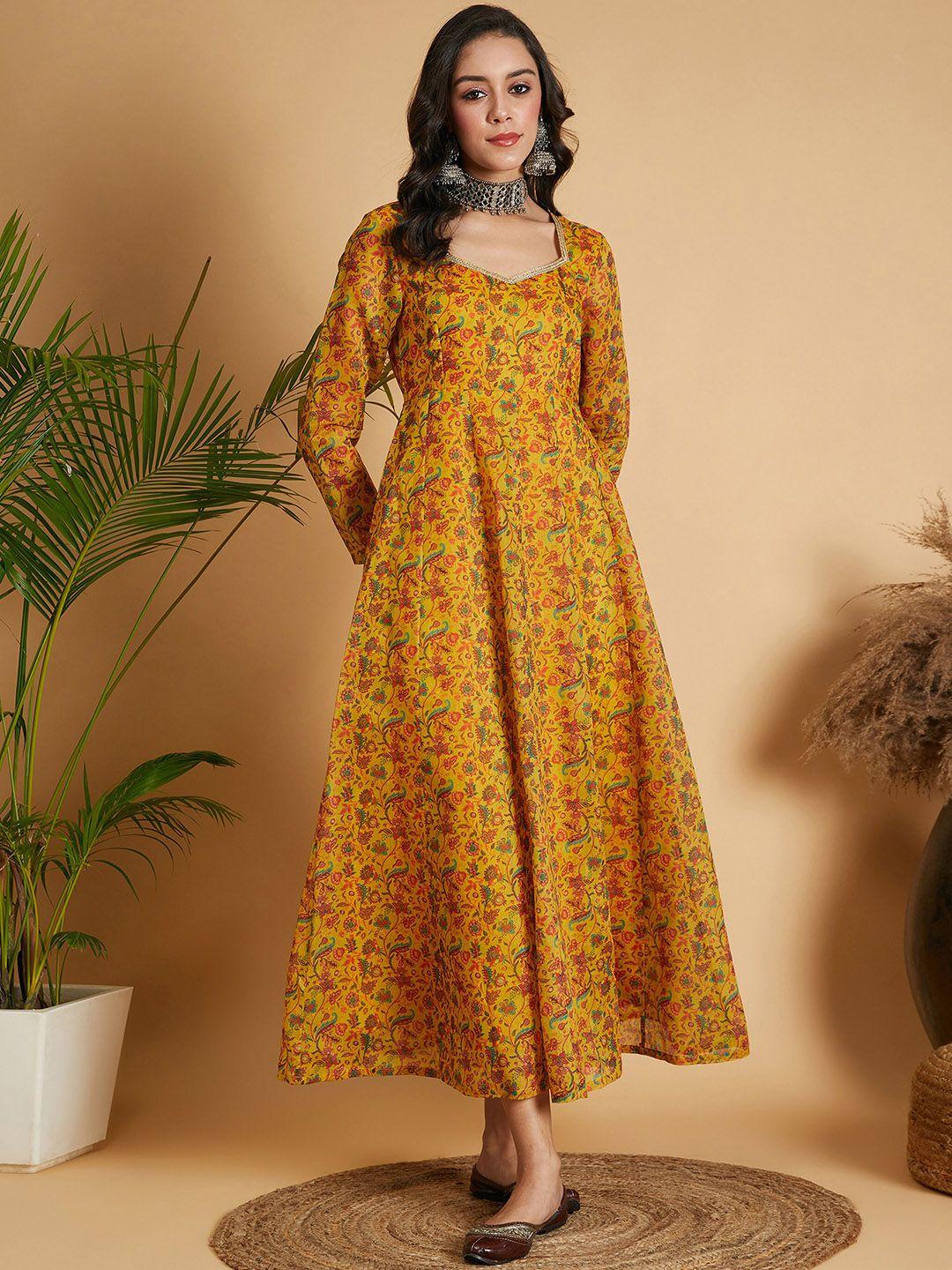 shae by sassafras floral printed fit & flare midi ethnic dresses