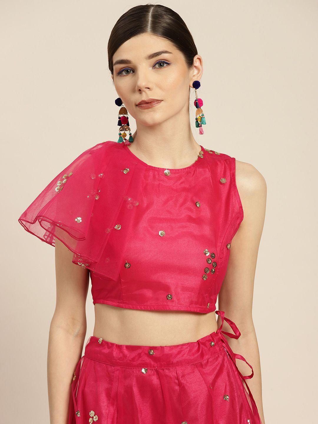 shae by sassafras fuchsia embellished crop top