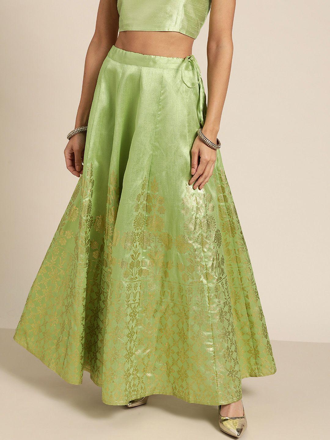 shae by sassafras green foil print a-line flared skirt