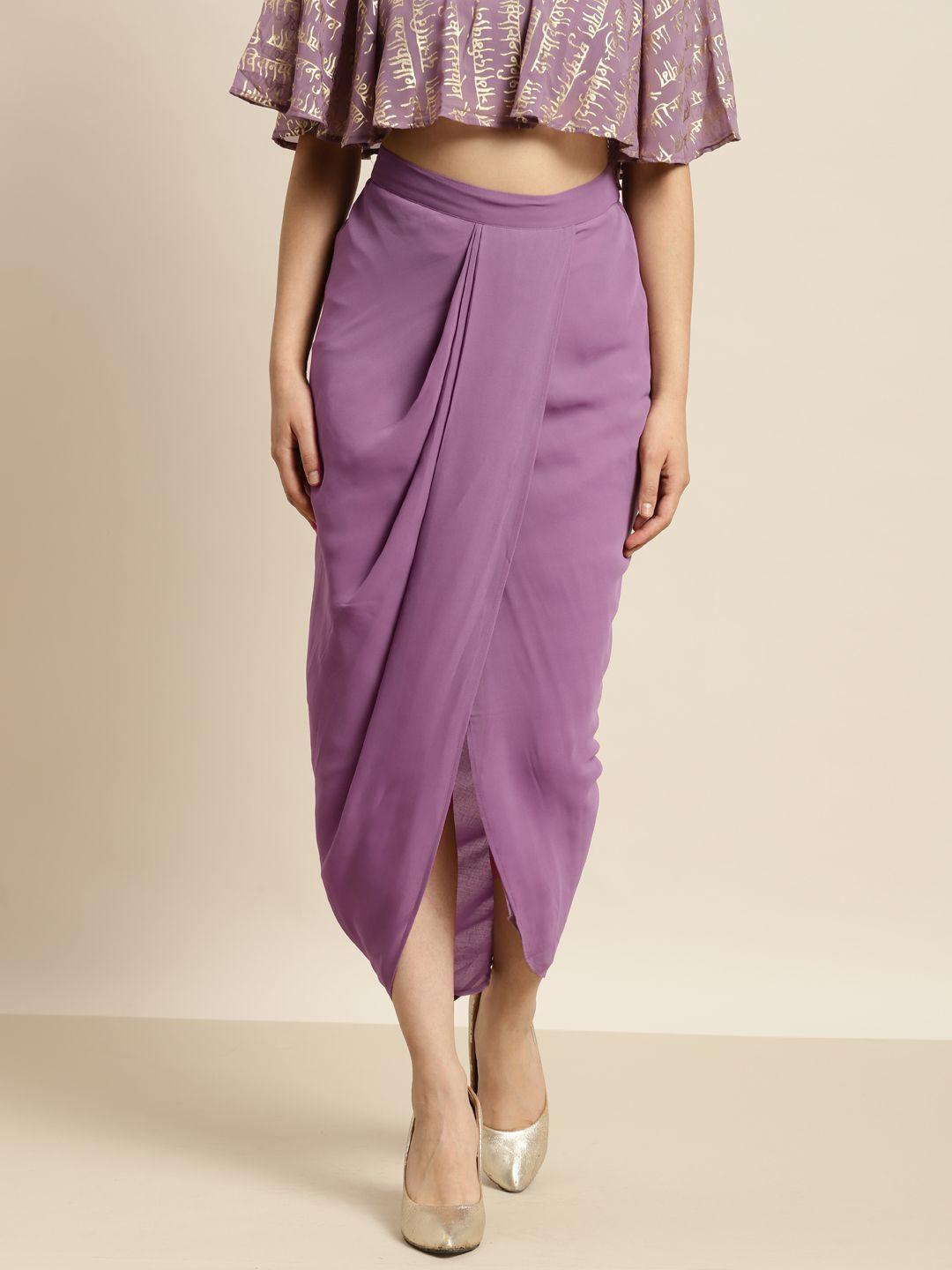 shae by sassafras purple pleated dhoti skirt