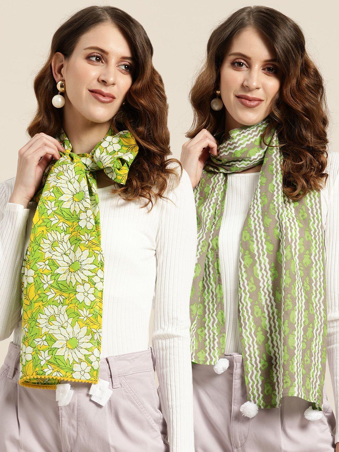 shae by sassafras women pack of 2 cotton printed stoles
