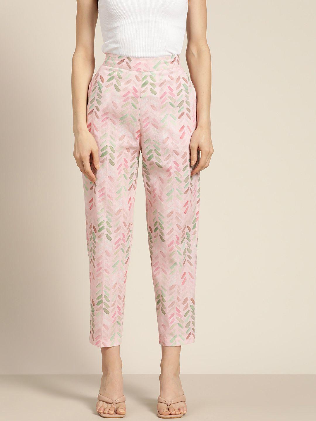 shae by sassafras women pink floral printed trousers