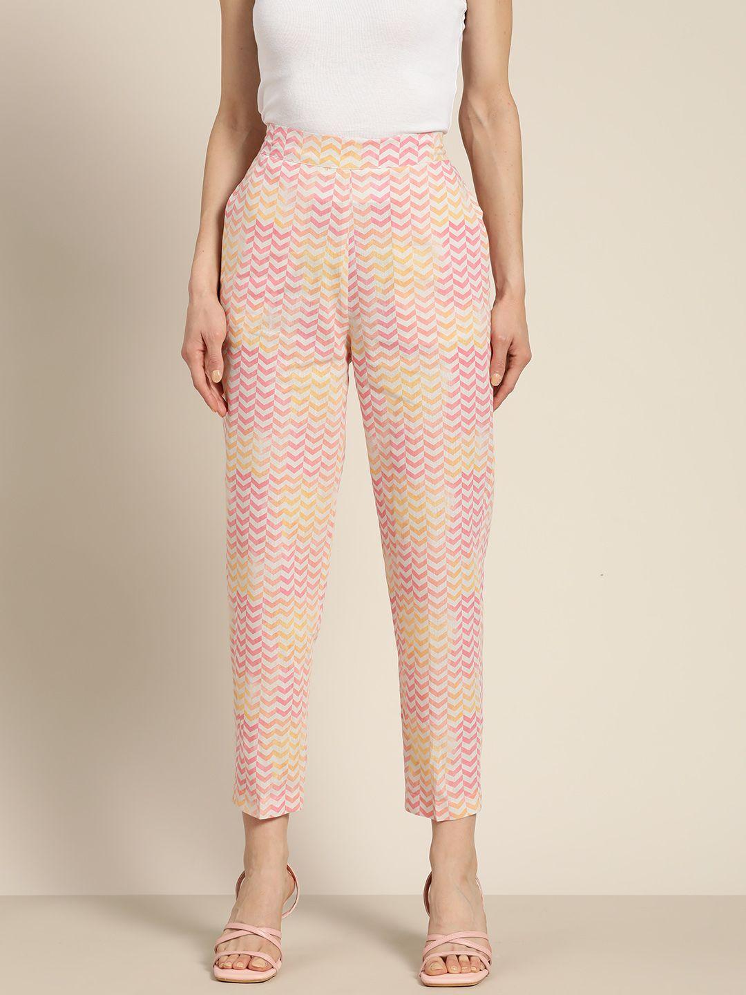 shae by sassafras women pink printed trousers