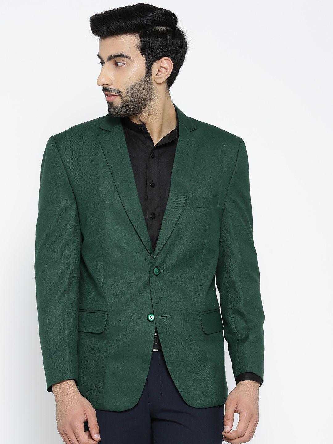 shaftesbury london green regular fit single-breasted formal blazer