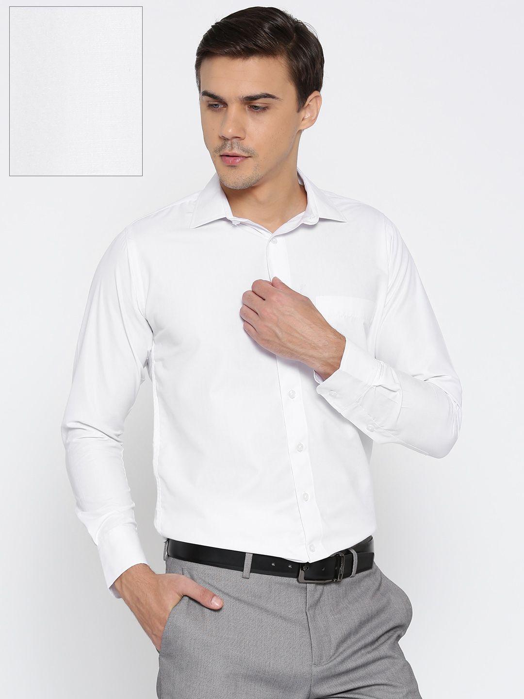 shaftesbury london men white smart slim fit solid formal shirt