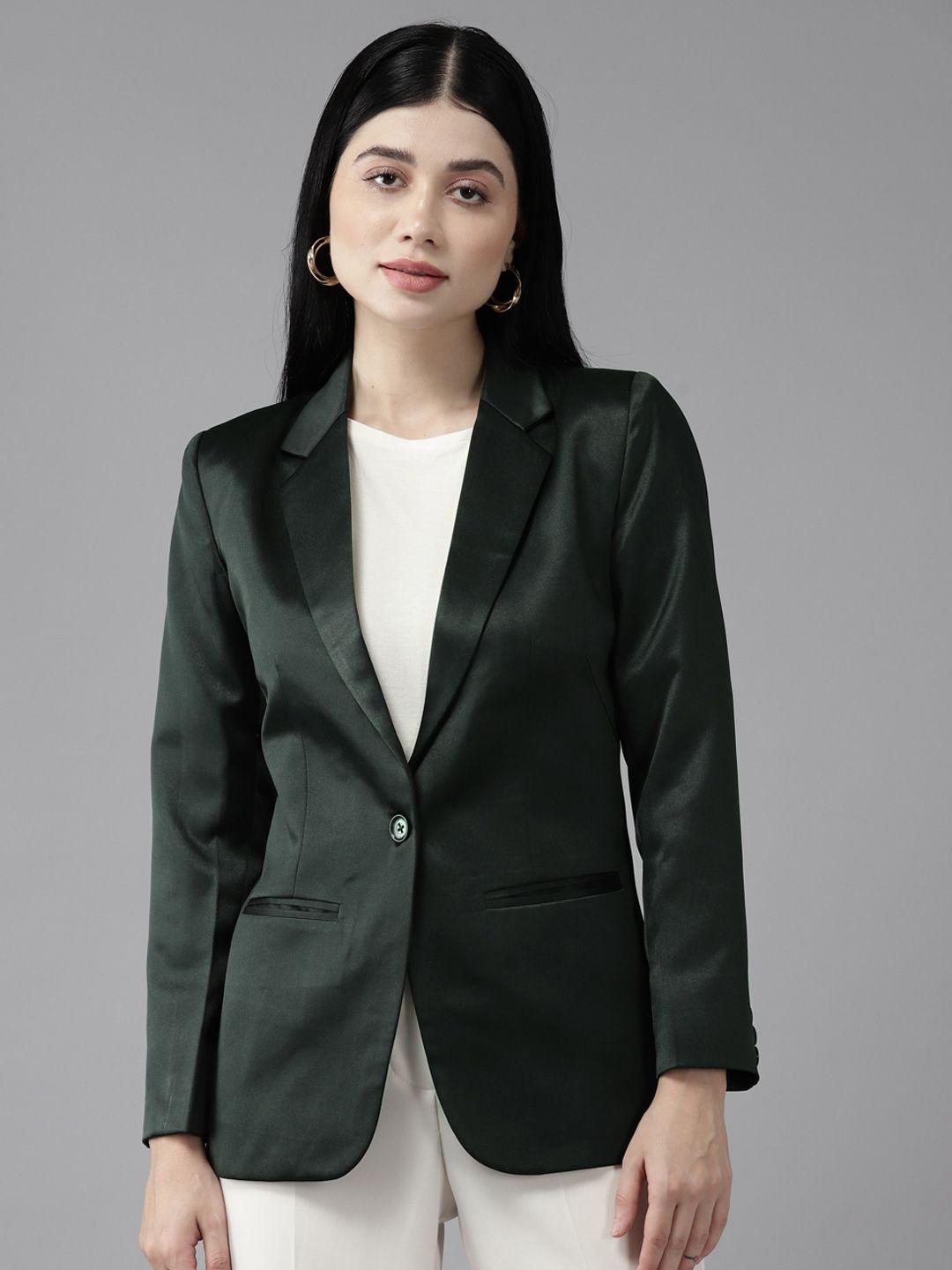 shaftesbury london women single-breasted slim fit formal blazer