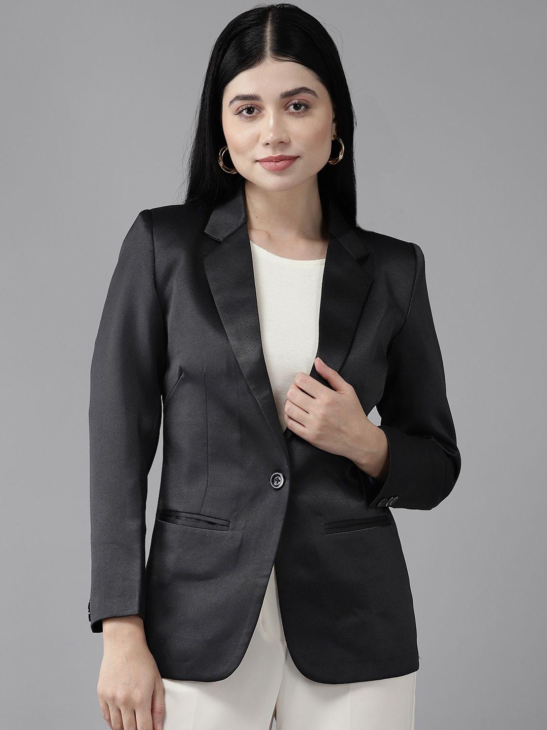 shaftesbury london women single-breasted slim fit formal blazer