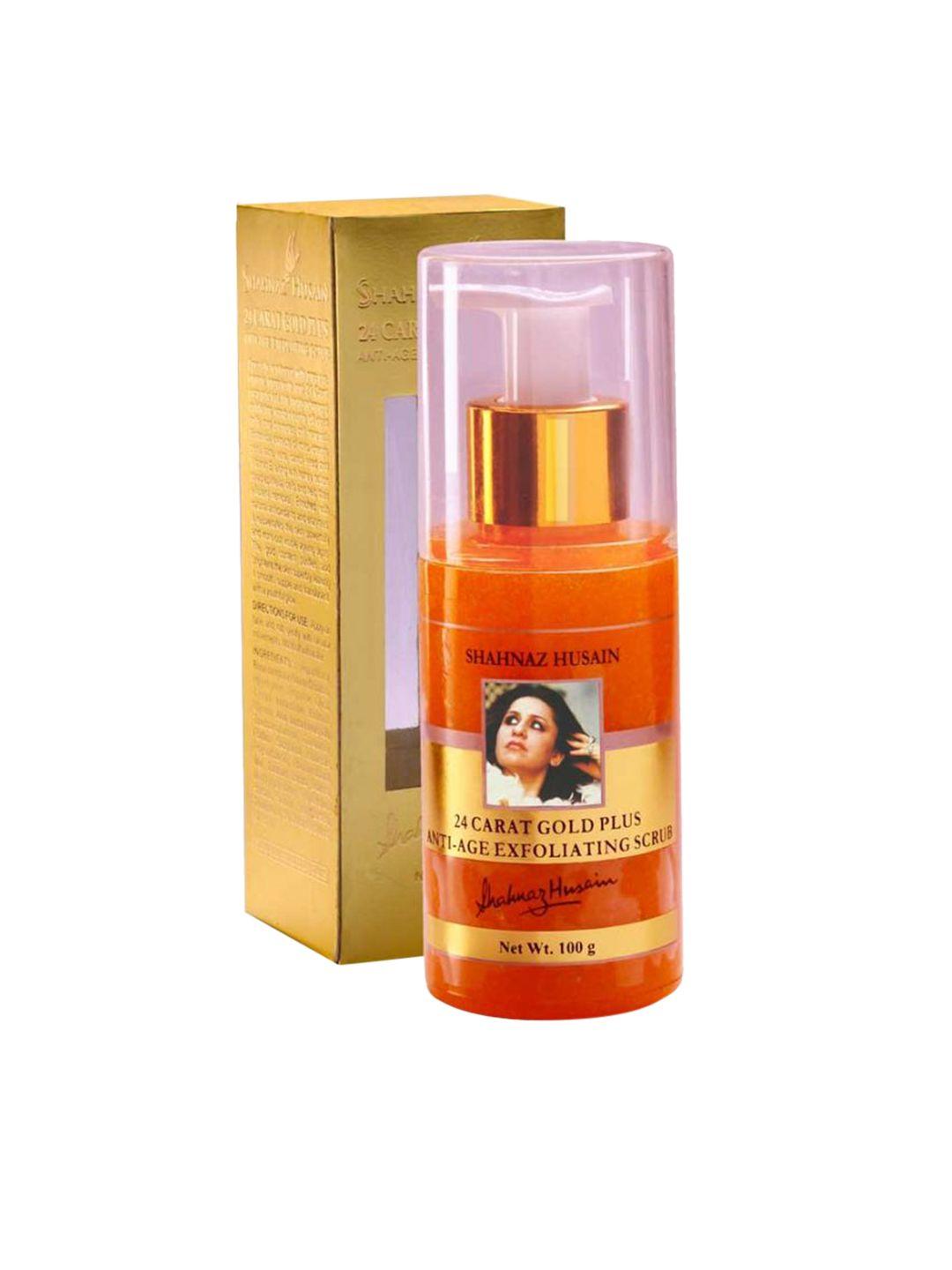 shahnaz husain 24 carat gold anti age exfoliating scrub, 100g