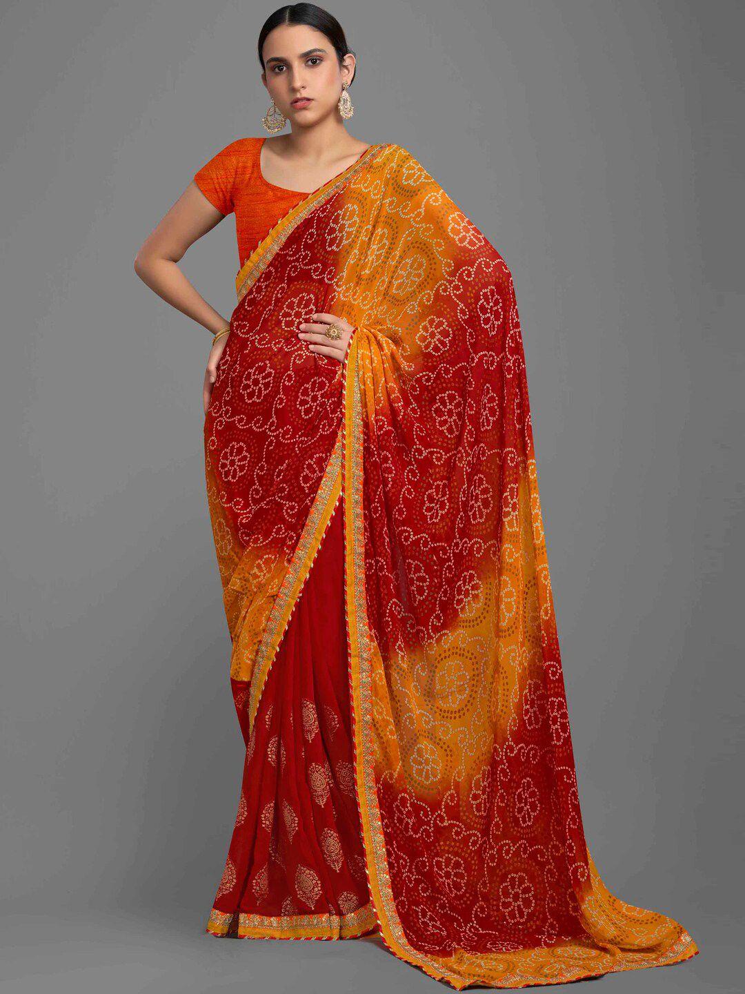 shaily bandhani printed embroidered saree