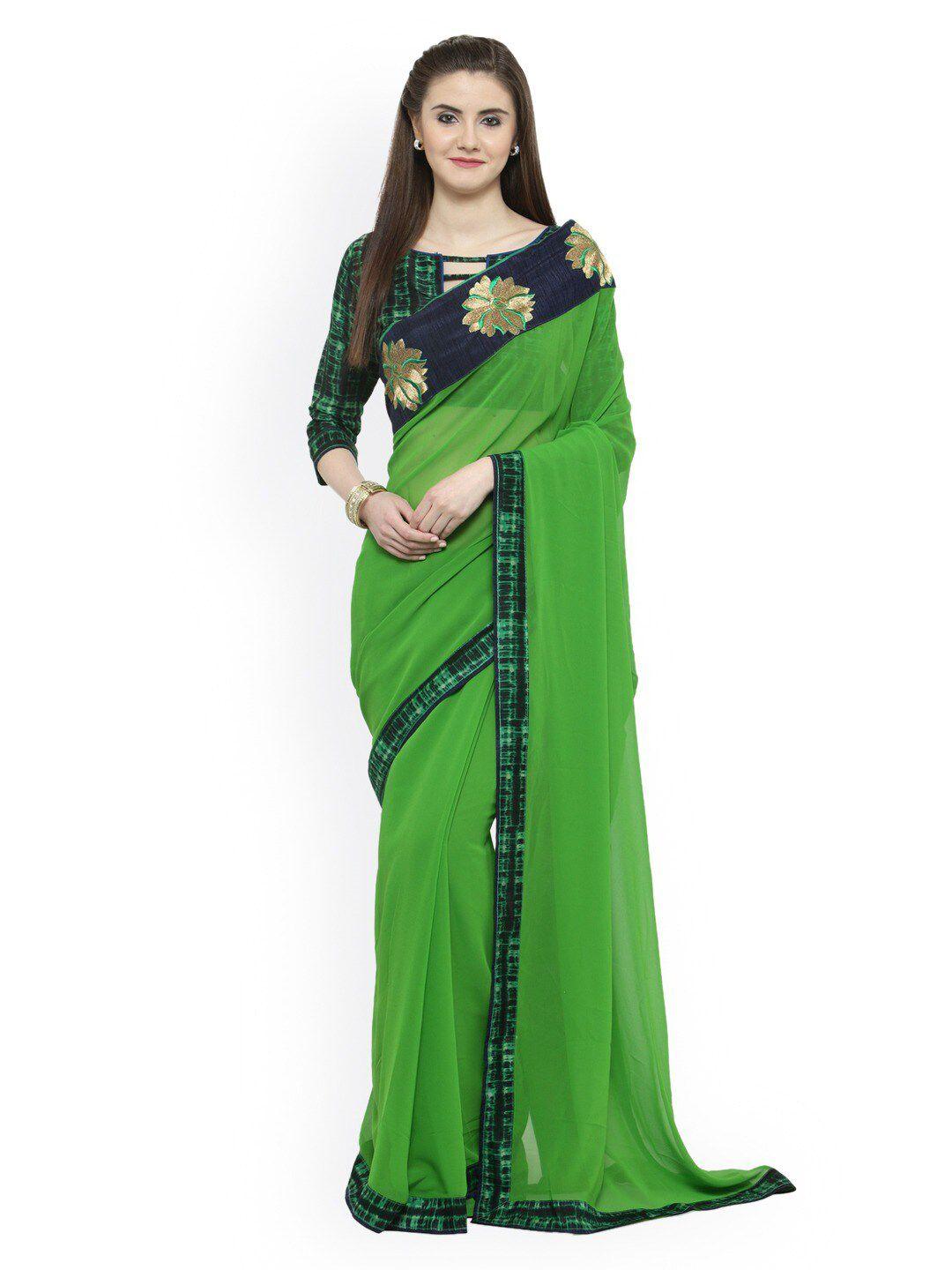 shaily embroidered poly georgette saree